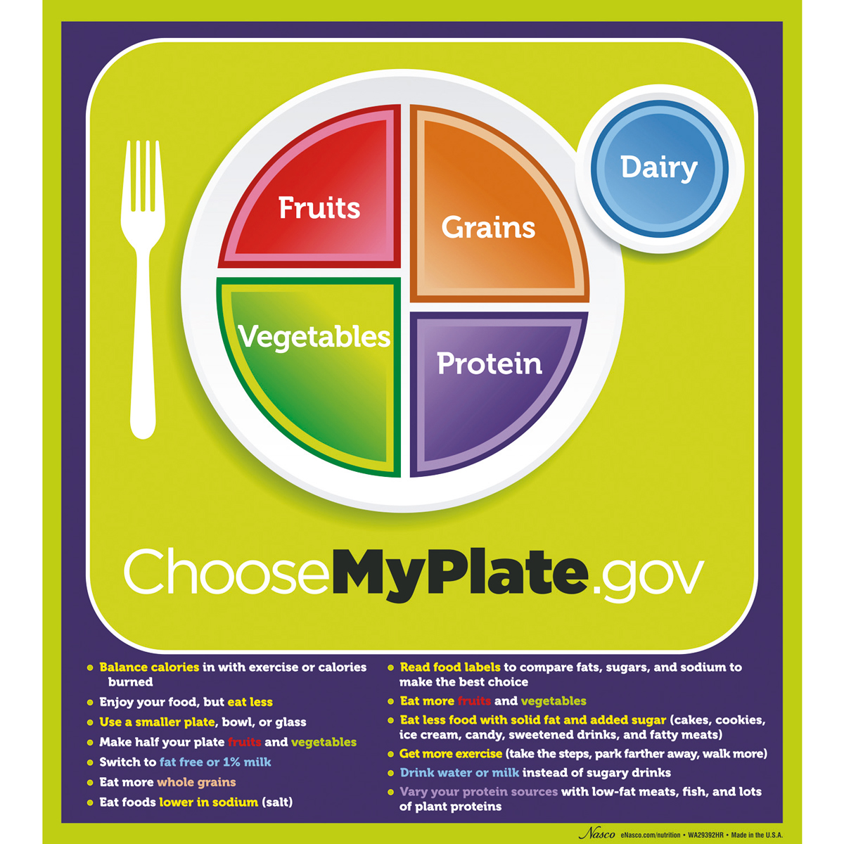 MyPlate Poster with Key Phrases SEM Trainers